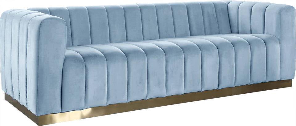 Marlon Pink Velvet Sofa