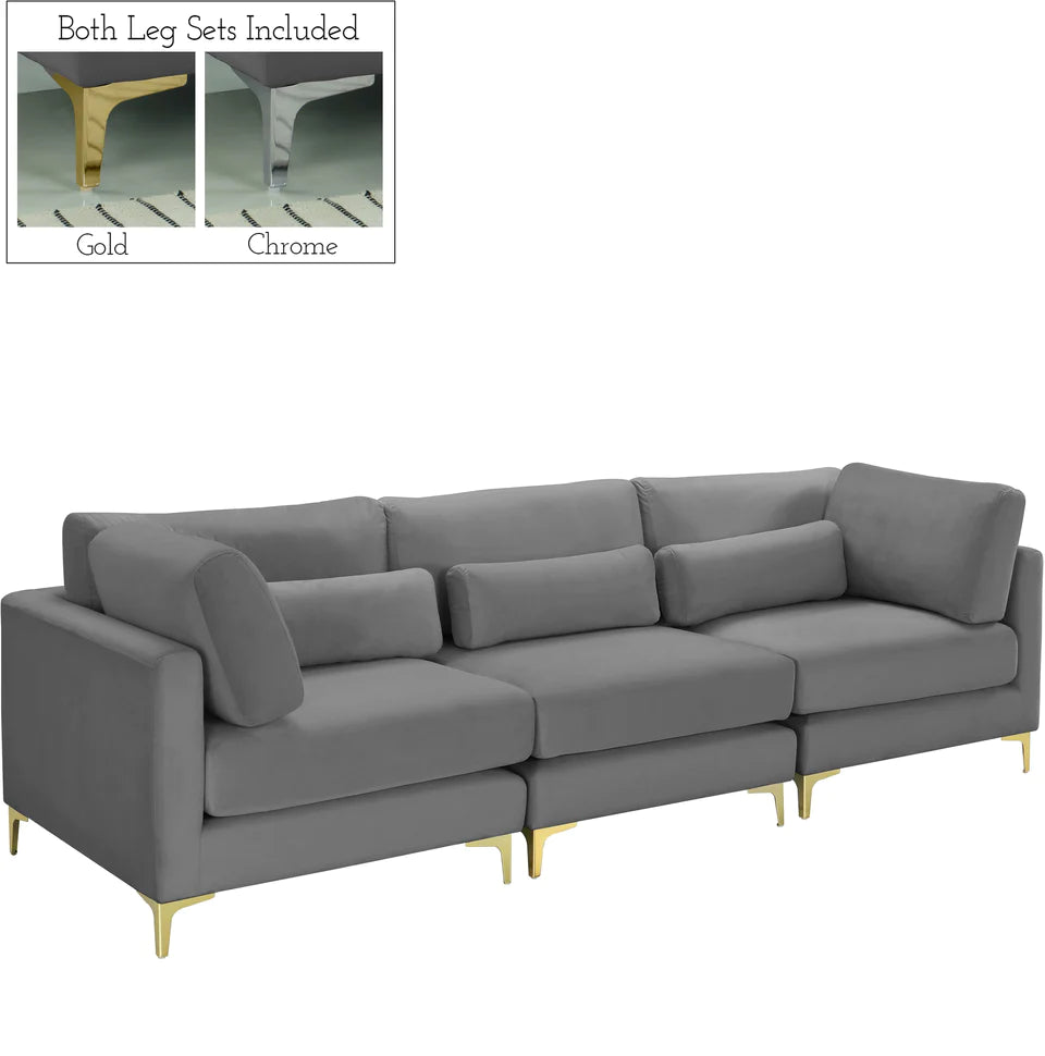 Julia Navy Velvet Modular Sofa (3 Boxes)