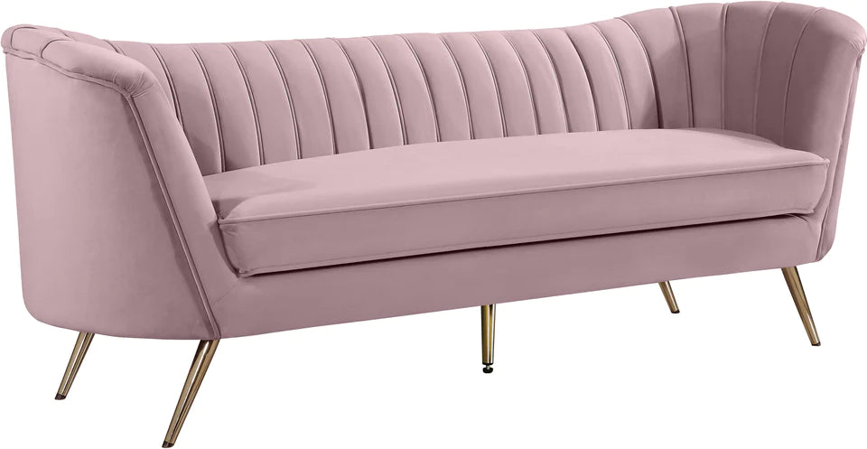 Margo Cognac Velvet Sofa