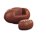 All Star Football: Brown & White Chair & Ottoman (2Pc Pk) image