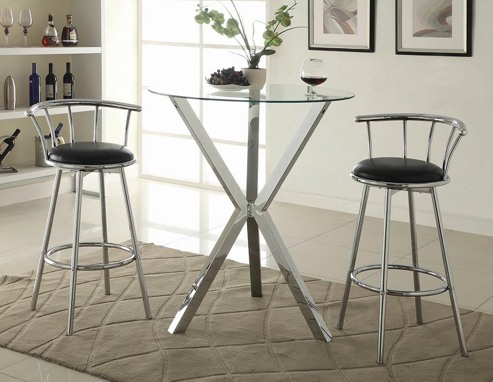 G100186 Contemporary Chrome Bar-Height Table image