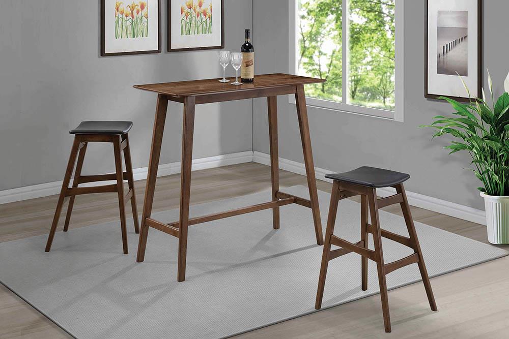 Mid-Century Natural Walnut Bar Stool image