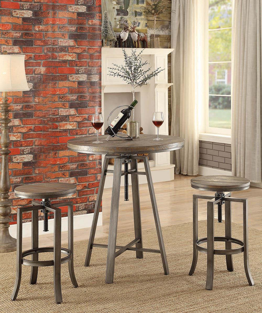 Industrial Adjustable Height Round Bar Table image