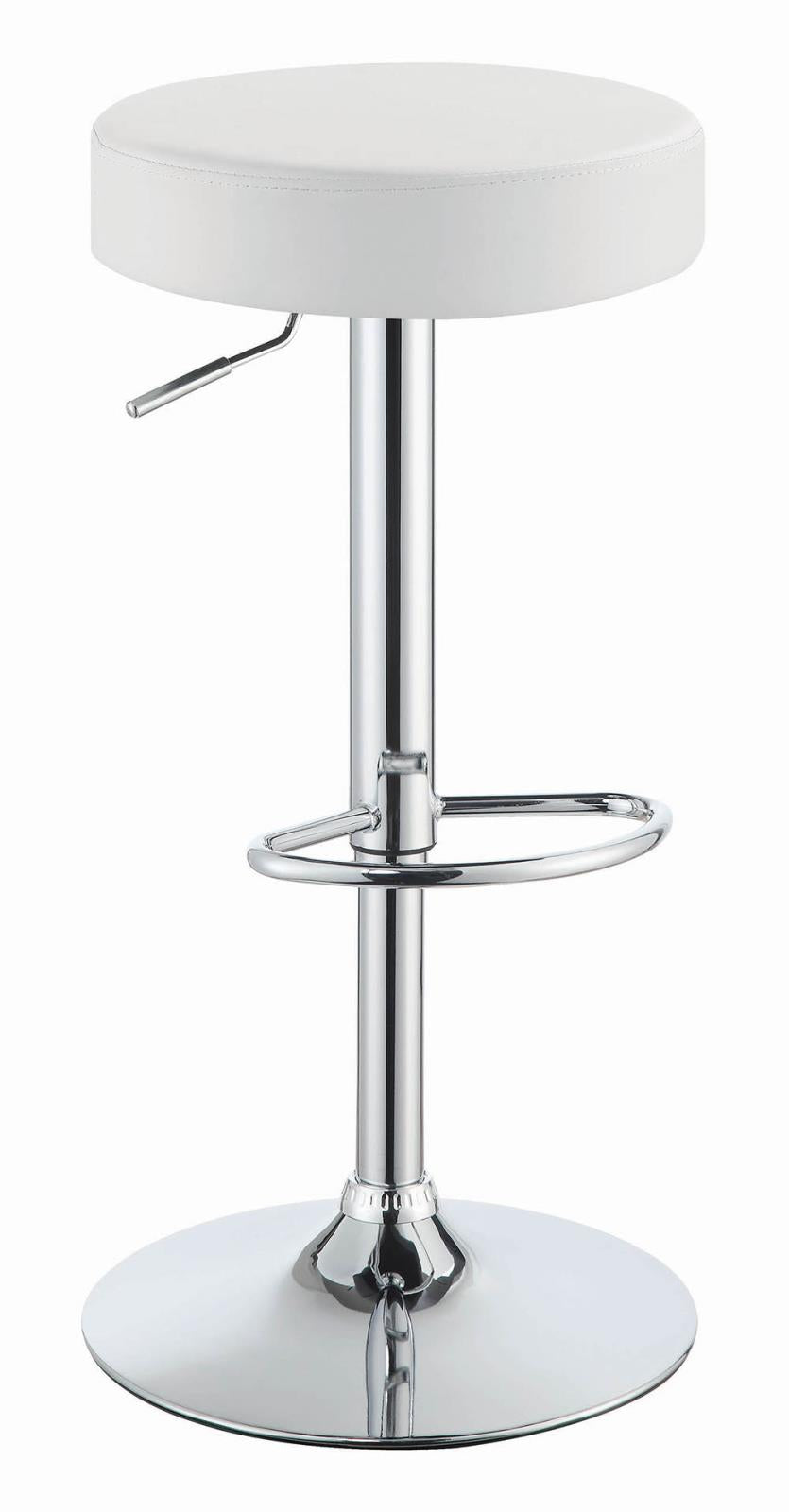 Modern White Adjustable Bar Stool image