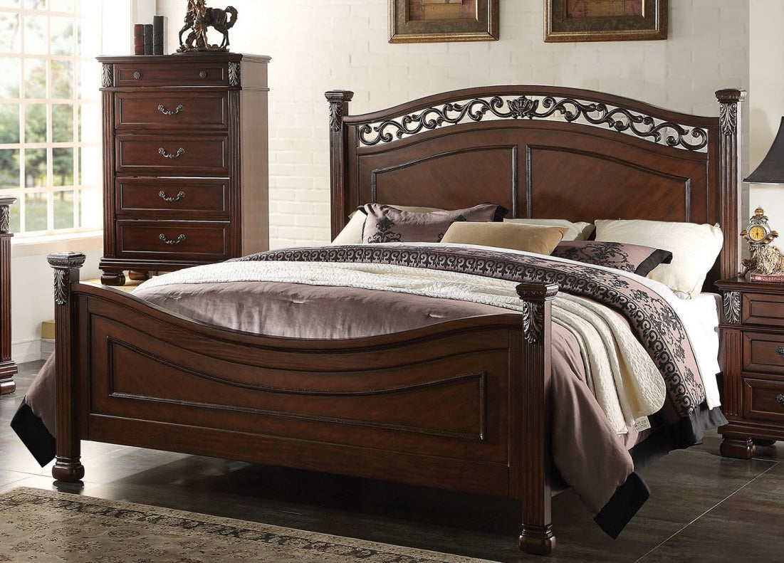 Acme Manfred Queen Panel Bed in Dark Walnut 22770Q image