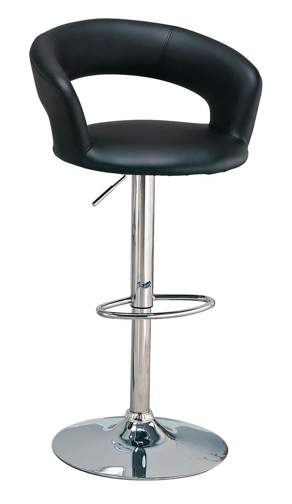 G120346 Contemporary Chrome and Black Bar Stool image