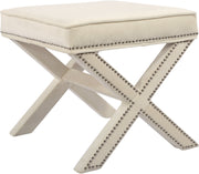 Nixon Cream Velvet Ottoman/Bench image