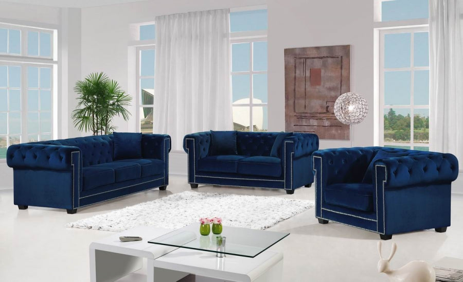 Bowery  Collection Blue Living Room Set