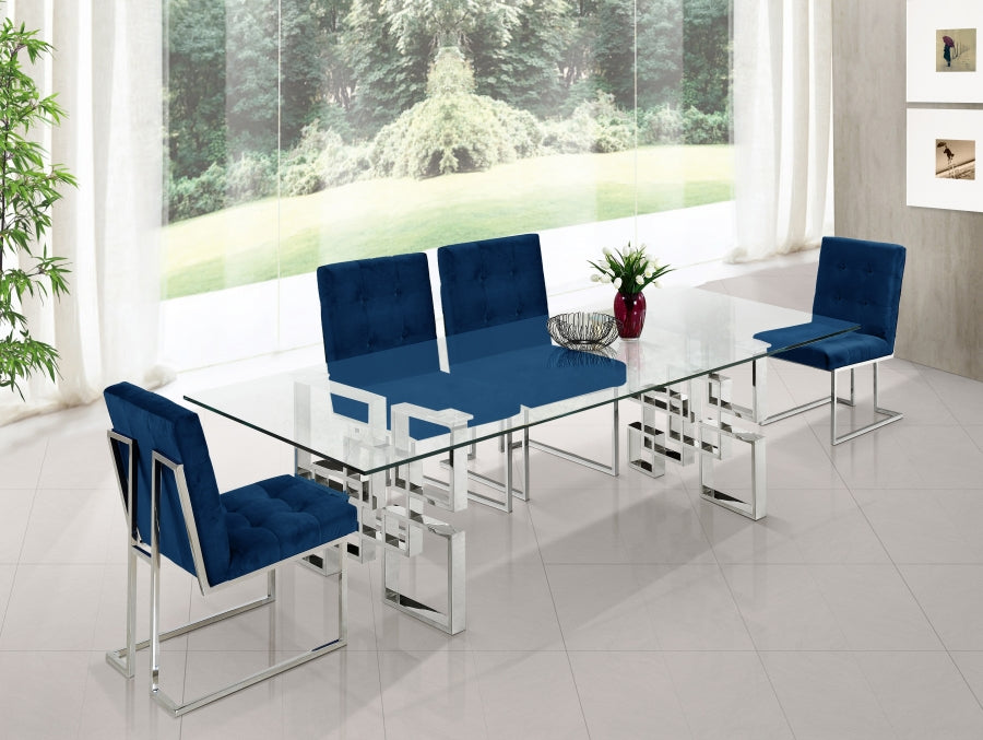 Mesa de Comedor Colección Alexis + 4 Sillas Azul