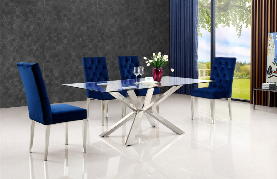 Mesa de Comedor Colección Juno + 4 Sillas Azul