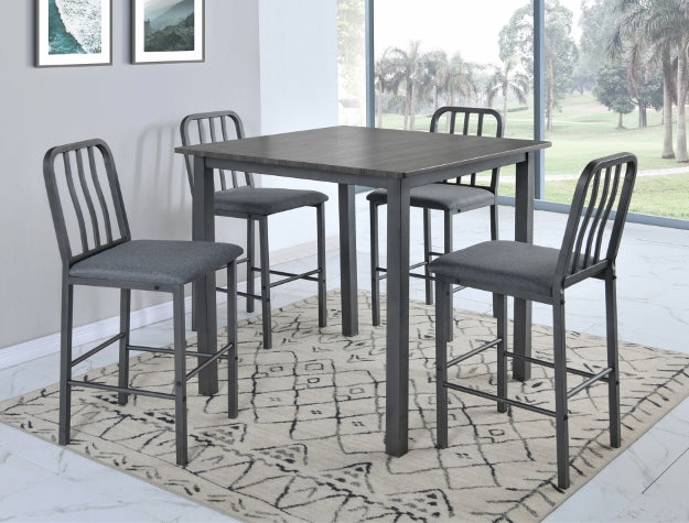 1773 SET RENZO 5-PK COUNTER HEIGHT TABLE and 4 CHAIR.