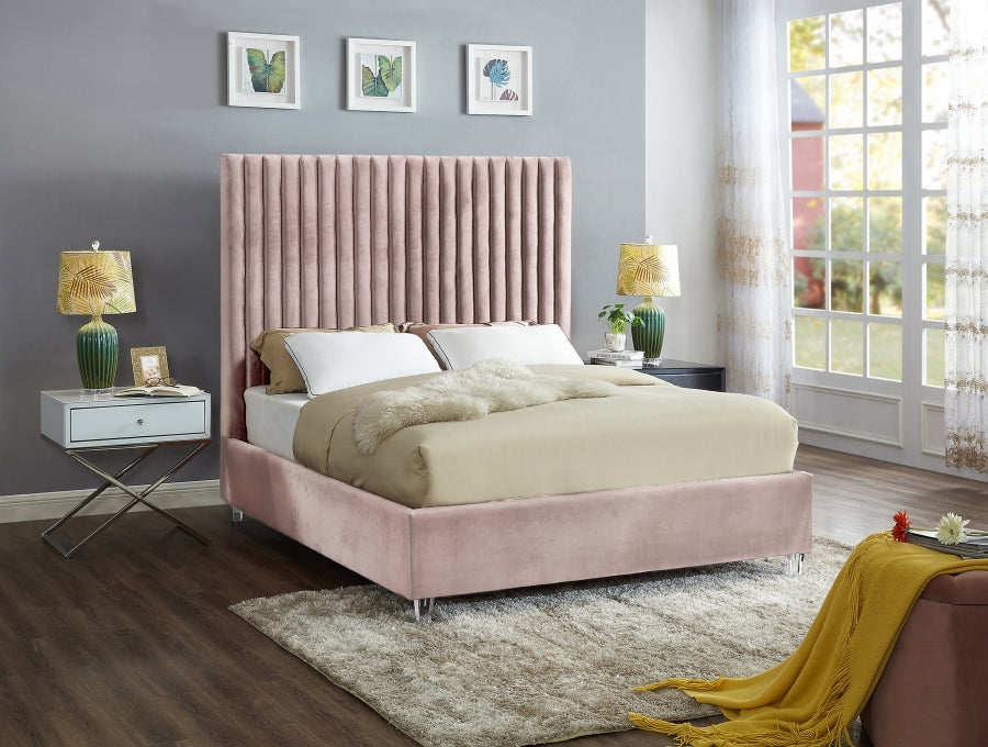 Candace Velvet Bed Pink