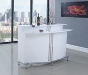 G180239 Contemporary White Bar Unit With Stemware Racks image