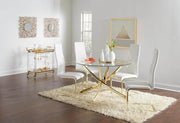 Chanel Modern White and Rustic Brass Side Chair image