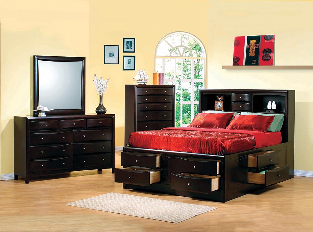 Phoenix Cappuccino King Five-Piece Bedroom Set image