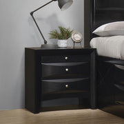 Briana Black Two-Drawer Nightstand With Tray image