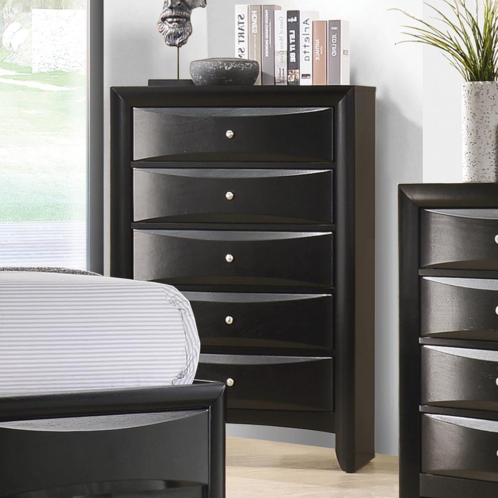 Briana Black Five-Drawer Chest image