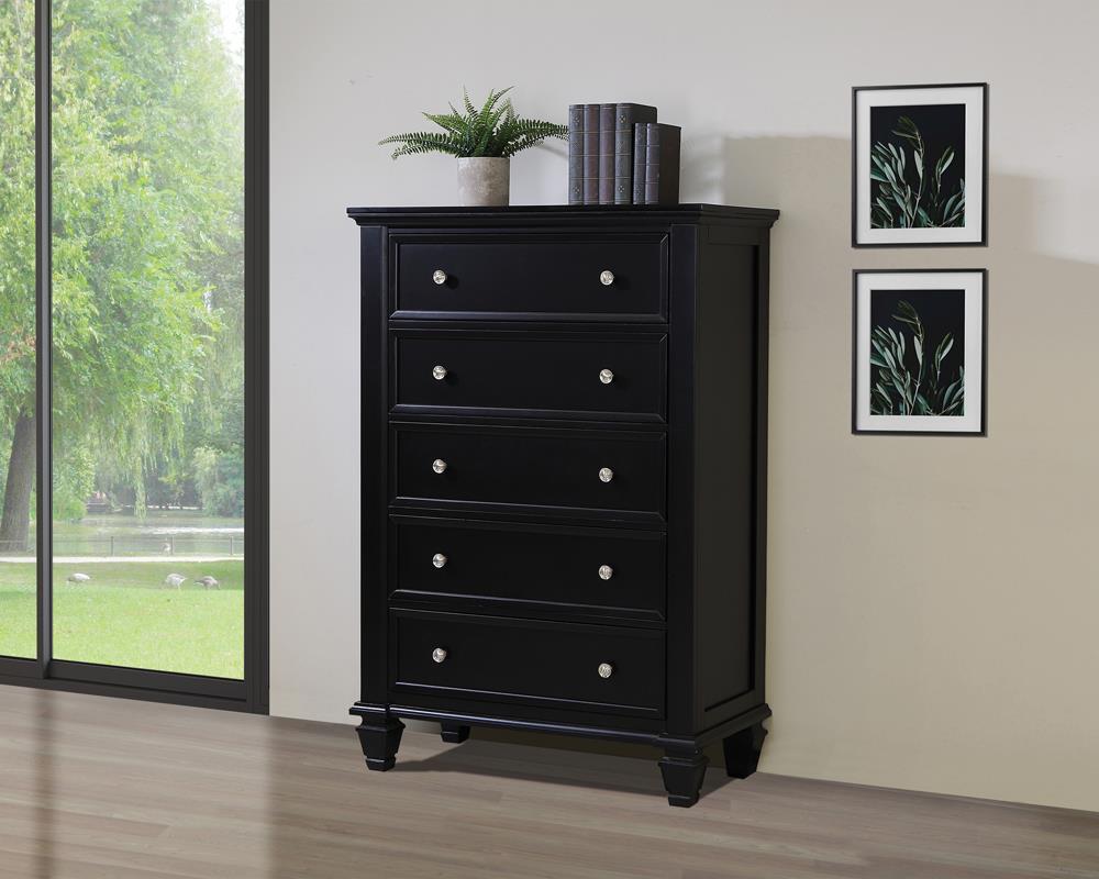 Sandy Beach Black Five-Drawer Chest image