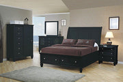 Sandy Beach Black California King Sleigh Bed With Footboard Storage image