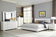 Felicity Contemporary Glossy White Lighted Eastern King Bed image