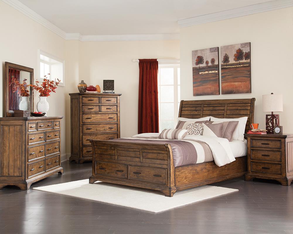 Elk Grove Rustic Vintage Bourbon Queen Bed image