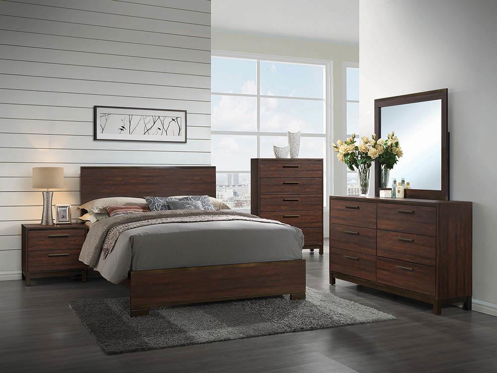 Edmonton Transitional Rustic Tobacco California King Bed image