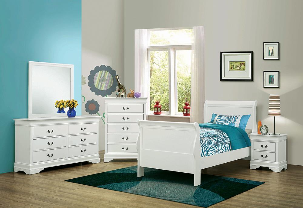 Louis Philippe Traditional Youth White Twin Bed image