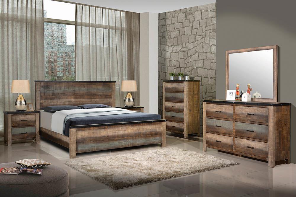 Sembene Bedroom Rustic Antique Multi-Color Eastern King Bed image