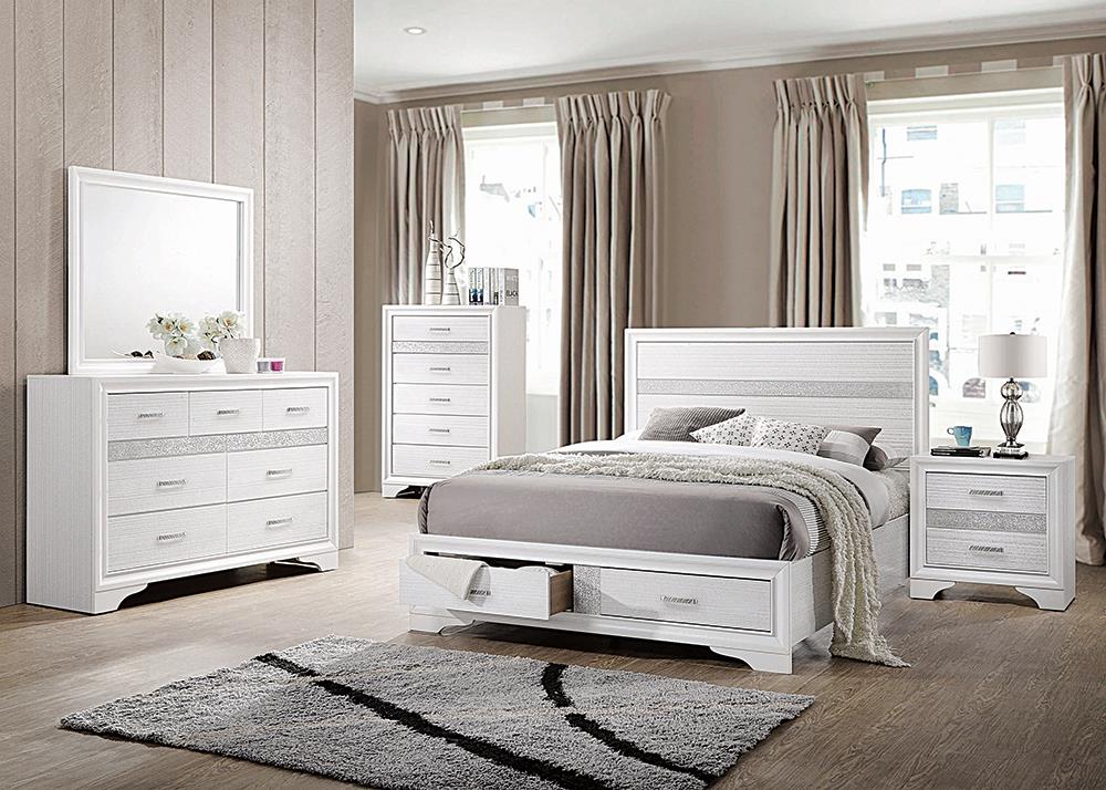 Miranda Contemporary White California King Storage Bed image