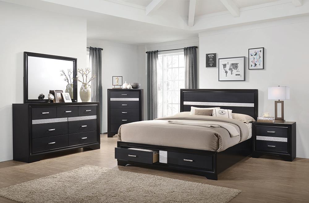 Miranda Contemporary Black Queen Bed image