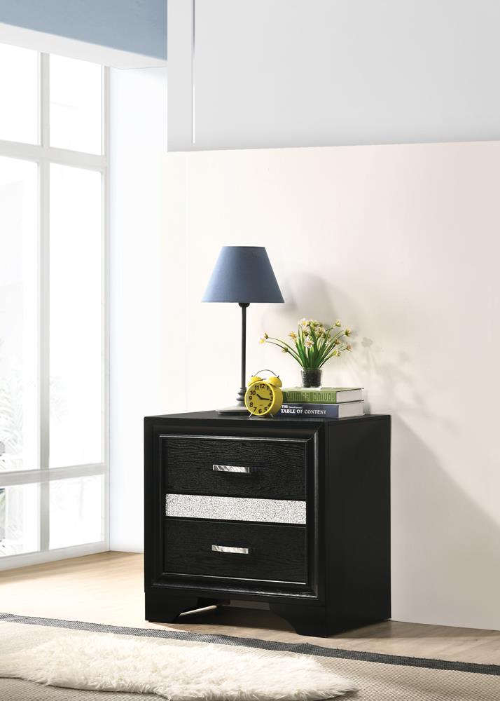 Miranda Transitional Black Nightstand image