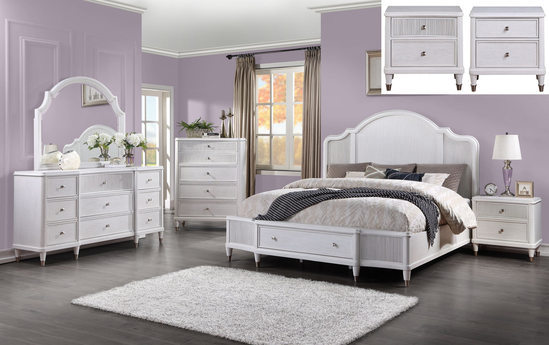 Celestia Off White California King Bed (Storage) image