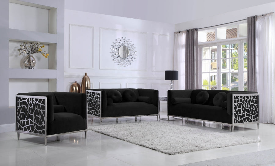 Opal Collection Black Living Room Set