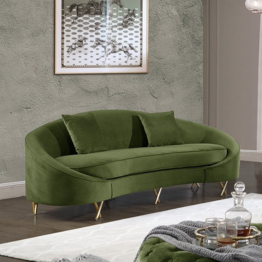 Serpentine Collection Green Living Room Set