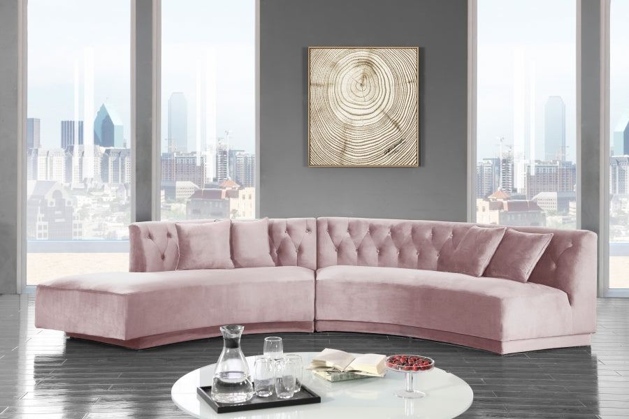 Kenzi Velvet 2pc. Sectional Pink