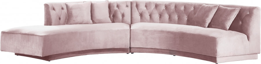 Kenzi Velvet 2pc. Sectional Pink