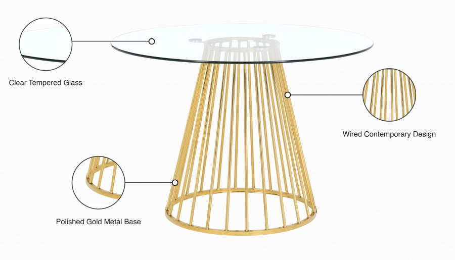 Mesa de comedor Gio dorada