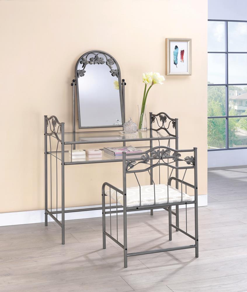 Transitional Nickel Bronze Vanity Set image