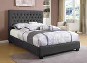 Chloe Transitional Charcoal Upholstered California King Bed image