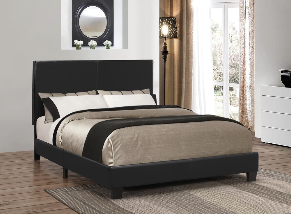 Mauve Upholstered Platform Black Queen Bed image