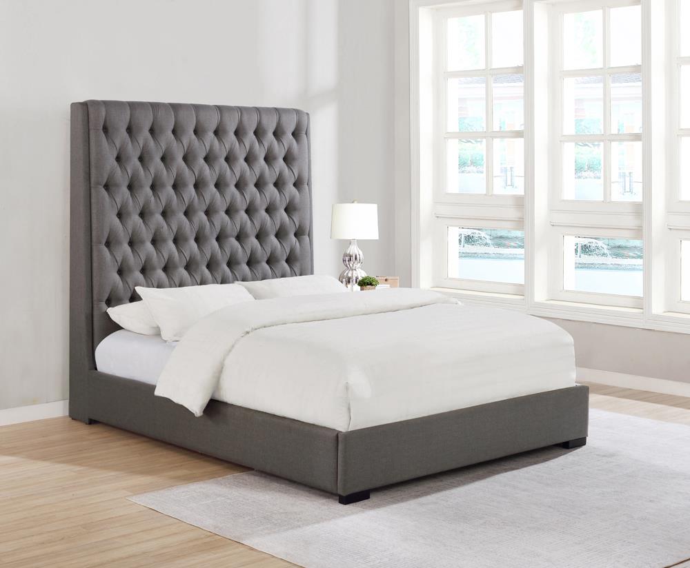 Camille Grey Upholstered King Bed image