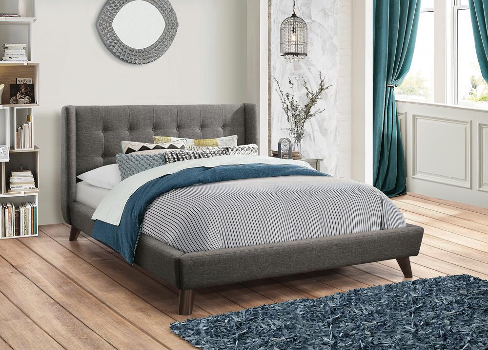 Carrington Grey Upholstered King Bed image