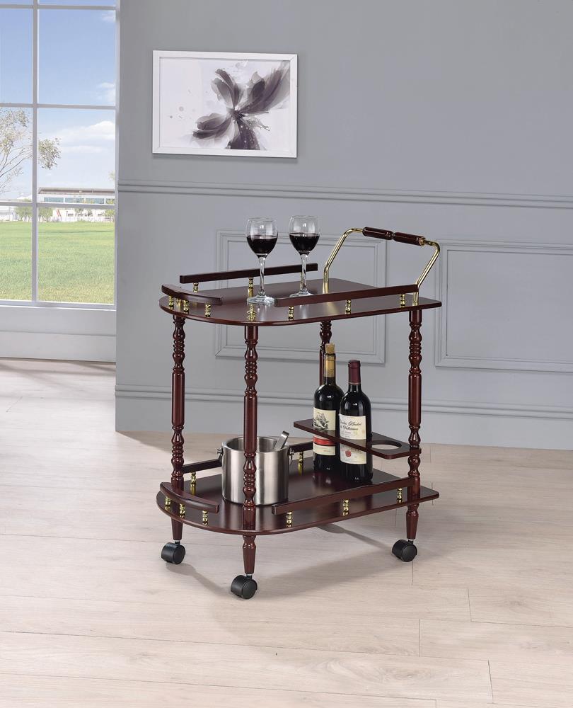 Recreation Room Traditional Merlot Serving Cart image