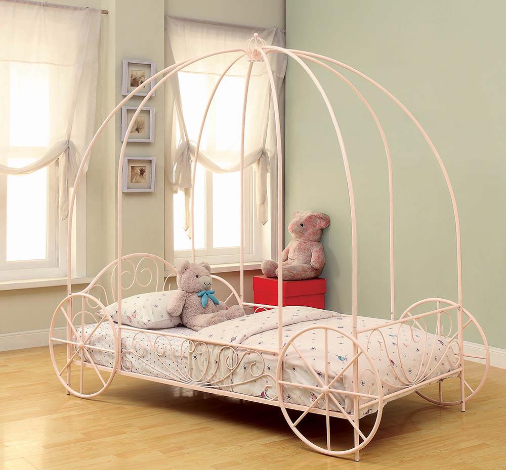 Massi Pink Twin Canopy Bed image