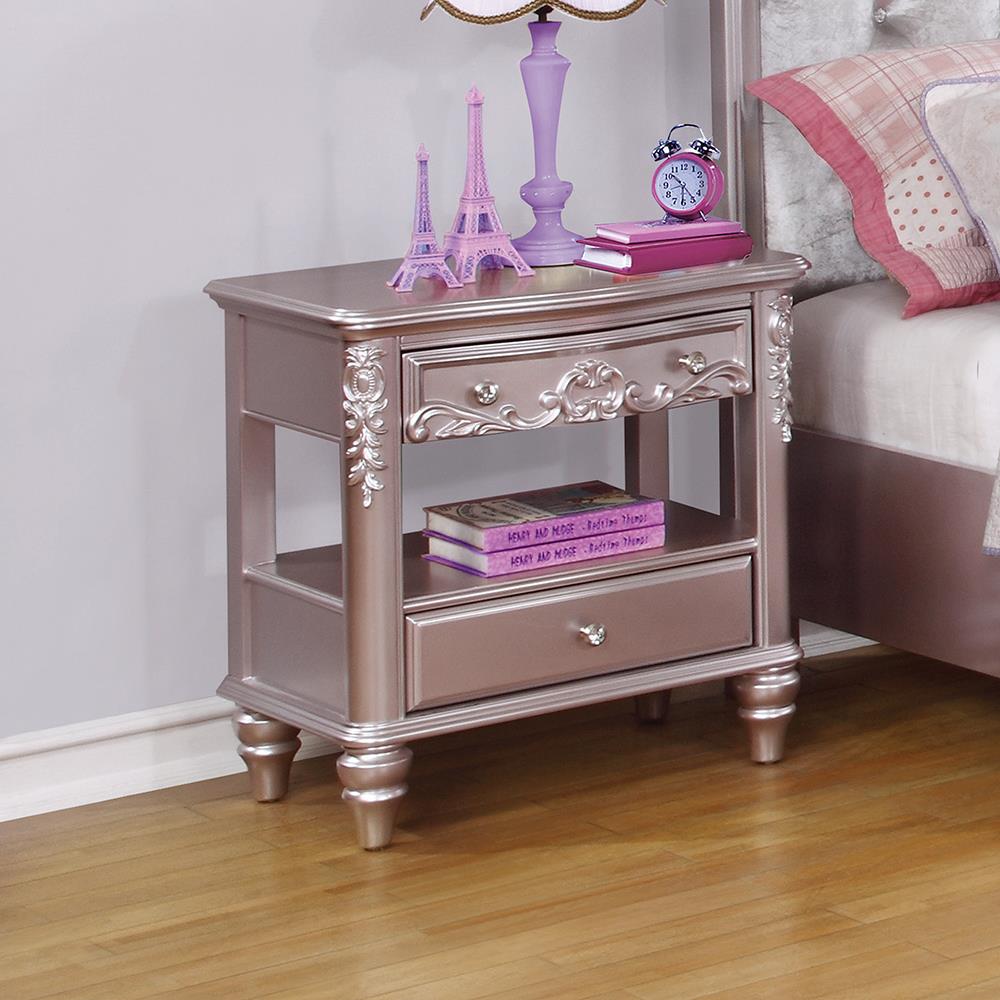 Caroline Metallic Lilac Nightstand image