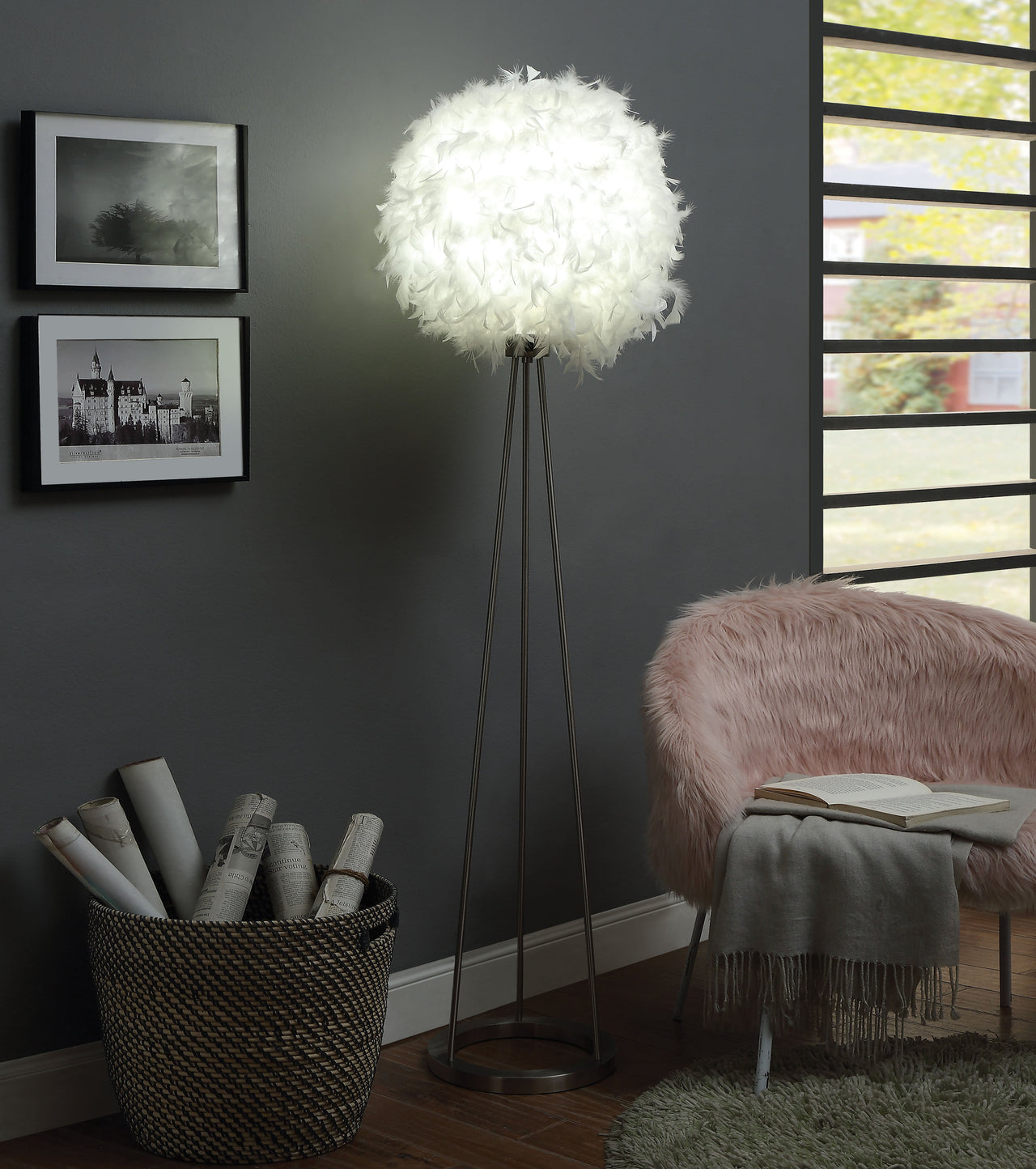 Theodosia Sandy Nickel Floor Lamp image