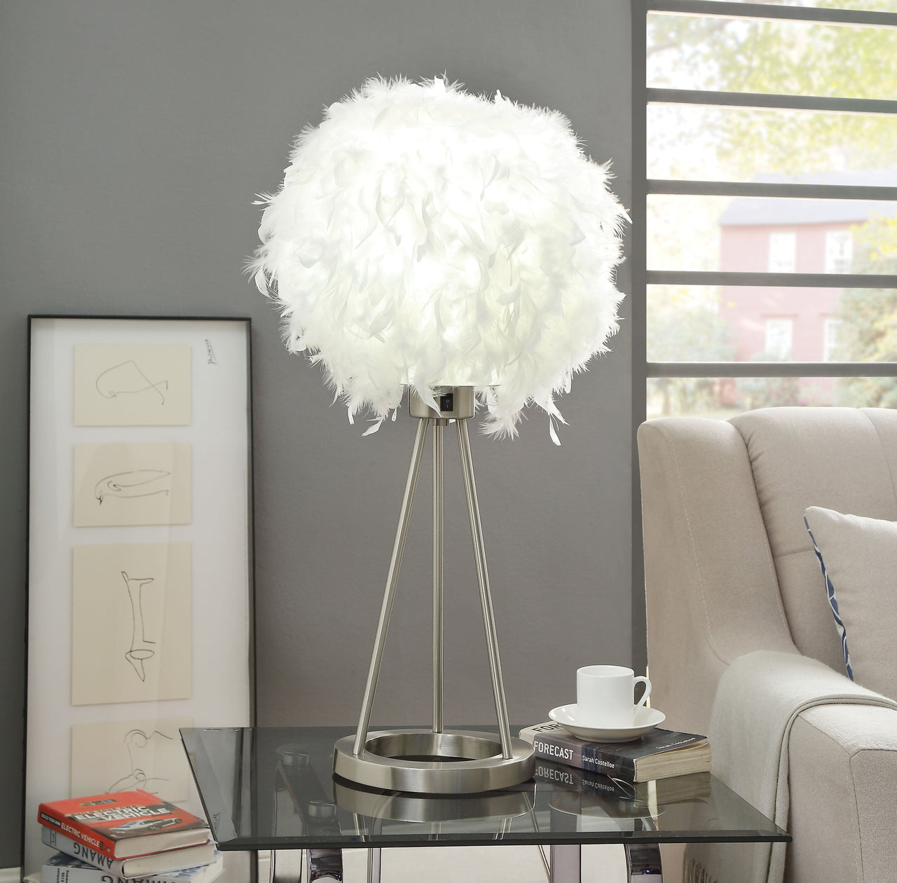 Theodosia Sandy Nickel Table Lamp image