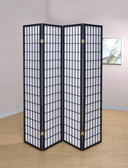 Transitional Black Four-Panel Screen image