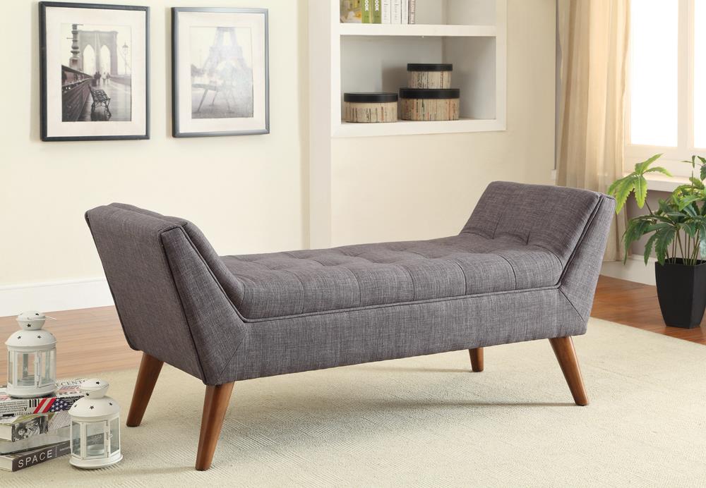 Grey Mid-Century Modern Accent Bench image