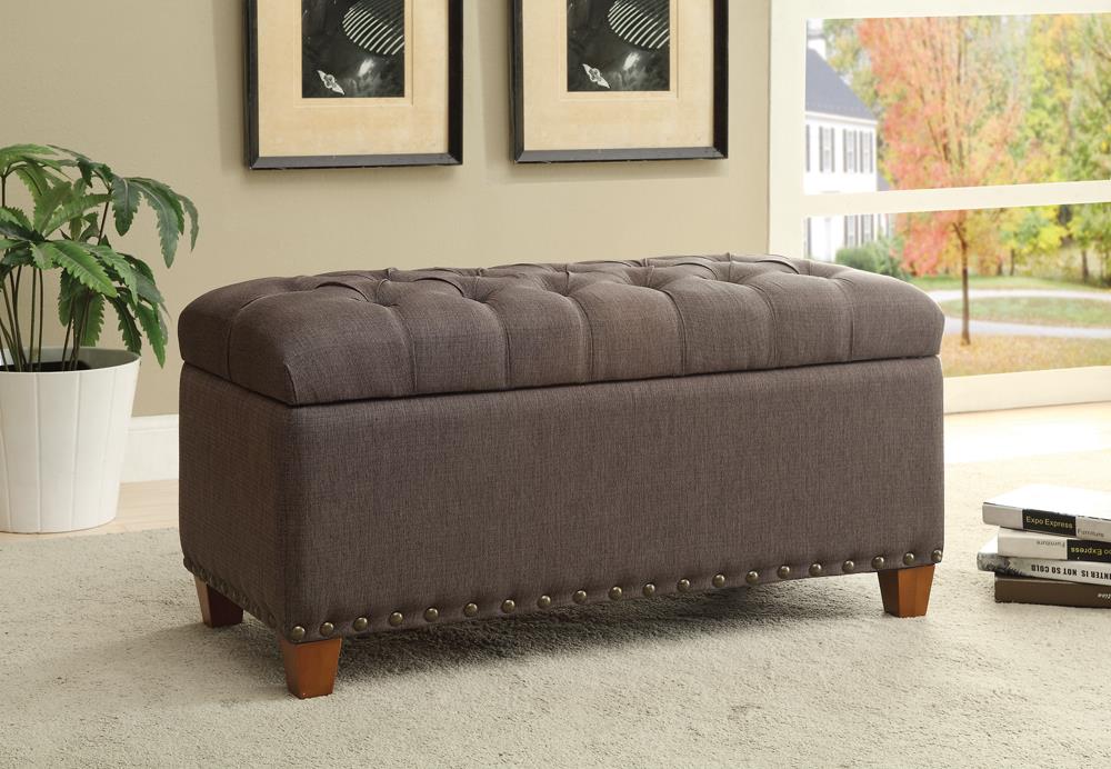 Tufted Mocha Storage Bench image